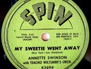 ANNETTE SWINSON with TEACHO WILTSHIRE My Sweetie Went Away VENEERS Spin 63694