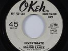 Northern Soul 45 MAJOR LANCE Investigate OKEH promo HEAR