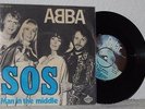 ABBA - SOS - DANISH PS - ULTRA IMPOSSIBLE RARE BLUE FONT Picture Sleeve