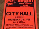 Ted Nugent Steve Gibbons Original Concert Tour Poster City Hall Sheffield 1977