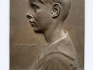 1921 Karl Kowalczewski Bronze Portrait Plaque Young Boy German Polish Sculpture
