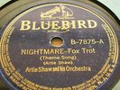 78 rpm-ARTIE SHAW - Nightmare - Non stop flight-  BLUEBIRD 7875