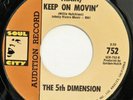 5TH DIMENSION Train Keep on Movin SOUL CITY 45 northern 1966 orig. VG++ HEAR