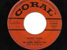 JOHNNY BURNETTE TRIO 45RPM 56 CORAL HONEY HUSH KILLER ROCKABILLY G CONDITION