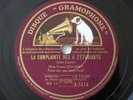 Yvette Guilbert La Complainte des 4 Z'Etudiants 78 tours Gramophone EX+