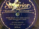 Superior 2676 Clyde Ashley HIGH SILK HAT GOLD TOP WALKING CANE 1930 E- 78rpm