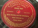 BILLIE HOLIDAY ORCH 78 rpm Commodore 526 jazz E