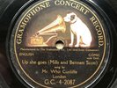 MUSIC HALL STAR WHIT CUNLIFFE - ‘UP SHE GOES ’ 1908 GRAMOPHONE CONCERT 78