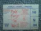 Pink Floyd Eintrittskarte - The Wall - Earls Court, London 17.7.1981