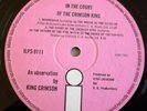 King Crimson LP In the court of the UK Pink island Correct 1st press A2 B2