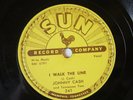 RECORD 78 RPM, SUN, JOHNNY CASH, I WALK THE LINE and GET RHYTHM, 241