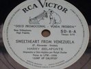 HARRY BELAFONTE 1961 “Sweetheart from Venezuela/Angelina” PROMO 78 RPM BRAZIL