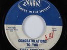 Swamp Rock 45 TIBBY EDWARDS Congratulations To You JIN HEAR