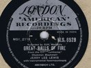 78 Rpm JERRY LEE LEWIS Great Balls of Fire India 10