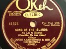 78 rpm Louis Armstrong-Song Of The Islands/Blue Turning Grey Okeh 41375 V+