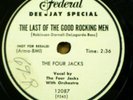 FOUR JACKS doo-wop 78 THE LAST OF THE GOOD ROCKING MEN on Federal DJ   RJ 133