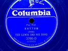 DEPRESSION JAZZ: TED LEWIS & HIS BAND ‘RHYTHM/ LAZYBONES’ BLUE WAX COLUMBIA RARE
