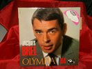 ancien disque vinyle 33 tours Jacques Brel Olympia 64 dédicacé sur sticker