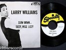 LARRY WILLIAMS-Slow Down+Dizzy, Miss Lizzy-Rare Picture Sleeve+45-SPECIALTY #626
