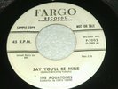 THE AQUATONES PROMO SAY YOU'LL BE MINE #1002 FARGO 1958 45-RECORD DOO WOP