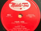 78 rpm Carmen Davis w/Ernie Freeman-Your Kiss Middle-Tone 009 R&B Jazz Mod HEAR