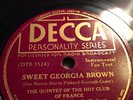 78 rpm; Django Reinhardt & Stephane Grappelly; Sweet Georgia Brown & Souvenirs
