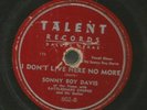 HEAR TALENT 78 802 - SONNY BOY DAVIS w/ RATTLESNAKE COOPER - BLUES -RHYTHM BLUES