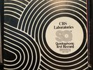 CBS LABORATORIES LP SQ Quadraphonic test record SQT-1100 1973 NM Vinyl
