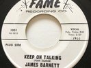 NORTHERN SOUL James Barnett KEEP ON TALKING Fame 45 rare NM