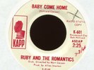 RUBY & THE ROMANTICS Baby Come Home on Kapp Promo Northern Soul 45 Hear