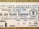 JIMI HENDRIX . Vintage TICKET  Berlin 1969 Led Zeppelin Pink Floyd Kieser Poster