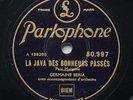 GERMAINE BERIA la java des bonheurs passés, la chanson des mères Disque 78 tours