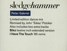 Peter Gabriel Sledgehammer - Remix UK 12