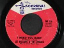 LEE WILLIAMS & CYMBALS: I Need You Baby / Shing-a-ling U.s.a. 45 Soul