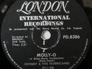 JOHNNY & THE HURRICANES- MOLLY-O/ YOU ARE MY SUNSHINE -78 RPM-SOUTH AFRICA- EXC
