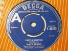DAVE BERRY  LITTLE THINGS / I'VE GOT A TIGER BY THE TAIL  7in DEMO DECCA 1965