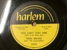Pearl Reaves & Concords 78 You Can't Stay Here / I'm Not Ashamed on Harlem MINT-