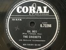 THE CRICKETS Oh Boy / Not Fade Away CORAL 1957 Q.72298 SHELLAC 10” 78RPM