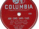 GENE AUTRY Christmas 78 RPM Record. Here Comes Santa Claus