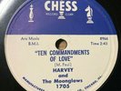 Harvey and The Moonglows 78 Ten Commandments Of Love on Chess Label VG++/MINT-