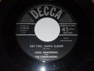 LOUIS ARMSTRONG Zat You, Santa Claus/  Cool Yule 1953 CHRISTMAS 45 Decca 9-28943