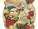 Vintage Easter Picture Record 78 RPM Double Sided Disc Bunny Rabbit Voco