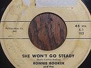 DOO WOP 45 RONNIE BOOKER & BROADWALKERS Rex 103 SHE WON'T GO STEADY/WHAT'LL I DO