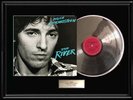 BRUCE SPRINGSTEEN THE RIVER ALBUM  FRAMED LP WHITE GOLD SILVER METAL RECORD