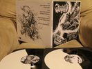 HOODED MENACE never cross the dead WHITE BLACK DOUBLE LP asphyx autopsy worship