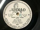 Billy Austin & The Hearts 78 Night Has Come / Angel Baby on Apollo DJ copy MINT-
