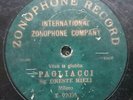 ORESTE MIELI Zonophone X 92035 Pagliacci - Vesti la giubba78 RPM