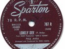 Super Rare 1959 PAUL ANKA Rock'n Roll 78 RPM Record. Lonely Boy