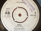 LUCIO BATTISTI-CHILE  PROMO SINGLE WHITE LABELS 45 RPM 7