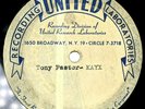 Tony Pastor / Deep River Boys Radio Transcription United Recording Acetate 78rpm